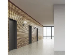 Aplique de pared OXY estilo clásico y atemporal - D. 20 cm x Alt. 32 cm - esfera opal ø20 - interior -E27 40W - IP40 - acero y dorado