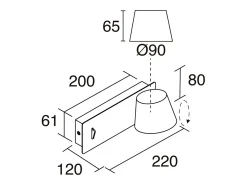 Aplique de pared SERENE estilo moderno - LED SMD 6W - 732lm Y 3K - IP20 - 350º - on&off y USB - doble posición-acero y blanco