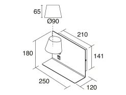 Aplique de pared SERENE estilo moderno - LED SMD 6W - 732lm Y 3K - IP20 - 350º - on&off y USB - RIGHT -acero y negro
