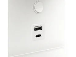 Aplique de pared SERENE estilo moderno - LED SMD 6W - 732lm Y 3K - IP20 - 350º - on&off y USB - LEFT -acero y blanco