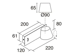 Aplique de pared SERENE estilo moderno - LED SMD 6W - 732lm Y 3K - IP20 - 350º - on&off y USB - doble posición-acero y negro