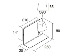 Aplique de pared SERENE estilo moderno - LED SMD 6W - 732lm Y 3K - IP20 - 350º - on&off y USB - LEFT -acero y negro