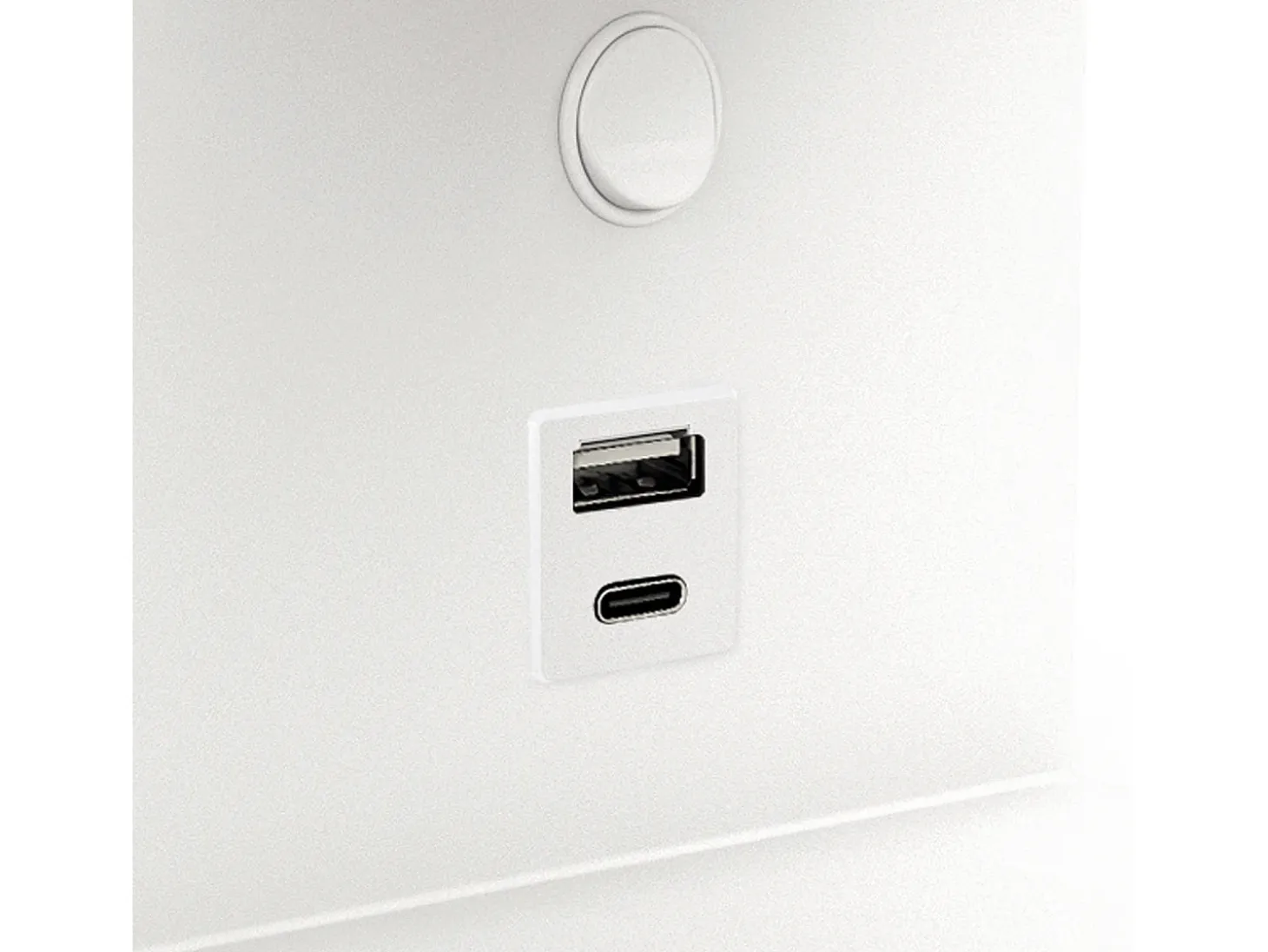 Aplique de pared SERENE estilo moderno - LED SMD 6W - 732lm Y 3K - IP20 - 350º - on&off y USB - LEFT -acero y negro