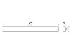 Aplique de pared SHEID estilo moderno y versátil - L.88 cm - LED SMD 18W- 1883lm Y 3K - IP44 - acero y cromo