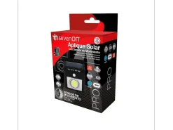 Aplique de Pared Solar LED con Sensor Crepuscular y Movimiento Negro 7500K 20000H 7hSevenOn