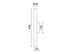 Aplique de pared TANIA estilo moderno - Alt. 40,8 cm - 2x LED SMD 4W - 400lm y 3K- up&down - acero y oro - IP40