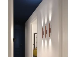 Aplique de pared TANIA estilo moderno - Alt. 40,8 cm - 2x LED SMD 4W - 400lm y 3K- up&down - acero y oro - IP40