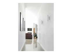 Aplique de pared TANIA estilo moderno - Alt. 20,2 cm - 2X GU10 50W- up&down - acero y blanco - IP20