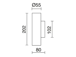 Aplique de pared TANIA estilo moderno - Alt. 20,2 cm - 2X GU10 50W- up&down - acero y cobre - IP20