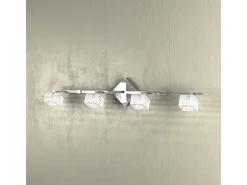 Aplique de pared Toplight Metropolitan de 4 luces con casquillo G9, estructura cromada y cristal trabajado, diseño moderno 80x10x18cm