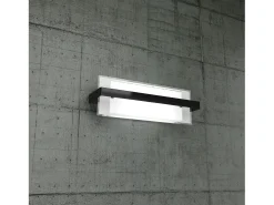 Aplique de pared Toplight Cross de 2 luces con casquillo E27, estructura en blanco y negro, diseño moderno 44x12x15cm