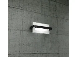 Aplique de pared Toplight Cross de 1 luz con casquillo E27, estructura en blanco y negro, diseño moderno 29x12x15cm