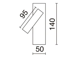 Aplique de pared TOSACANA de estilo moderno y versátil - Alt. 14 cm - LED SMD 3W - 200lm y 3k - 90º y 180º - on&off - IP20 - acero y negro