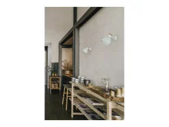 Aplique de pared VALAN estilo clásico y moderno - D. ø15 cm - E27 60W - 350º - IP20 - acero y madera - blanco
