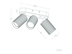 Aplique de Techo Aluminio Aritz 3 Foco Blanco