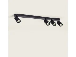 Aplique de Techo Aluminio Breixo 4 Focos Negro