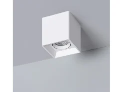 Aplique de Techo Cuadrado Blanco con Bombilla GU10 Space 2700K Blanco Cálido