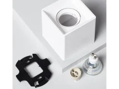 Aplique de Techo Cuadrado Blanco con Bombilla GU10 Space 2700K Blanco Cálido