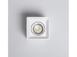 Aplique de Techo Cuadrado Blanco con Bombilla GU10 Space 2700K Blanco Cálido