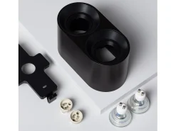 Aplique de Techo Doble Negro con Bombilla GU10 Space 6000K Blanco Frío