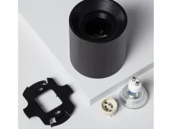 Aplique de Techo Negro con Bombilla GU10 Space 6000K Blanco Frío