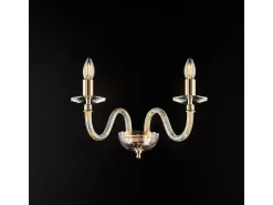 Aplique Franz en hierro dorado con cristal transparente 2 luces .39 P.25 BL275-AP2-OR