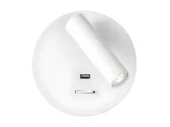 Aplique Giotto Redondo Color Blanco Usb Con Foco Orientable