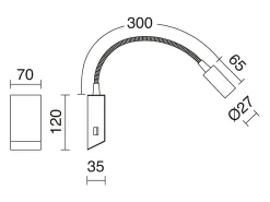 Aplique lector de pared LEIDEN estilo clásico y modero - LED SMD 3W - 240 lm y 3K - ángulo 35 - 360º grados- on&off - ip20 - acero y oro mate