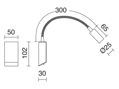 Aplique lector de pared LEIDEN estilo clásico y modero - LED SMD 3W - 240 lm y 3K - ángulo 35 - 360º grados- on&off - ip20 - acero y niquel satinado