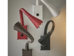 Aplique lector Skin estilo moderno - uso interior- acero y piel rojo - LED SMD 2W- 3.000K- 180º grados- on/off- IP20