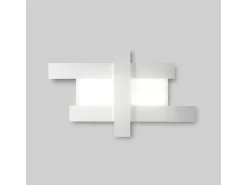 Aplique LED de diseño moderno blanco 50W - Estructura geométrica de acero, luz cálida 3000K, 2620lm, ancho 104 cm, IP20