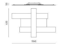 Aplique LED de diseño moderno blanco 50W - Estructura geométrica de acero, luz cálida 3000K, 2620lm, ancho 104 cm, IP20