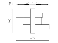 Aplique LED de diseño moderno 30W blanco - Estructura geométrica de acero, luz cálida 3000K, 2620lm, ancho 65,5 cm, IP20