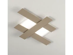 Aplique LED de diseño moderno 30W gris tórtola - Estructura geométrica de acero, luz cálida 3000K, 2620lm, ancho 65,5 cm, IP20