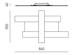 Aplique LED de diseño moderno blanco 40W - Estructura geométrica de acero, luz cálida 3000K, 2620lm, ancho 84 cm, IP20