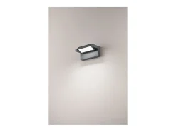 Aplique LED de pared de 20 W, temperatura correlacionada de 3000 K a 4000 K, ángulo de inclinación de 340°, 1750 lm, IP65, 20,5 cm, antracita - Perenz