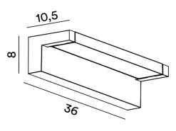 Aplique LED de pared de 36 W, temperatura de color correlacionada de 3000 K a 4000 K, ajustable 340°, 2900 lm, IP65, 36 cm, gris claro - Perenz