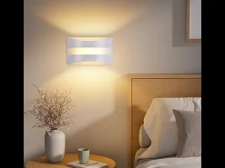 Aplique LED de pared para interiores Nettlife blanco - Diseño moderno, 3000 K, 5 W, iluminación de pared blanca cálida, iluminación vertical y horizontal.