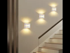 Aplique LED de pared para interiores Nettlife blanco - Diseño moderno, 3000 K, 5 W, iluminación de pared blanca cálida, iluminación vertical y horizontal.
