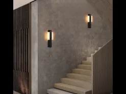 Aplique LED de pared para interiores Nettlife con interruptor - Lámpara de pasillo de diseño moderno, color negro, 3000 K, blanco cálido, 6 W