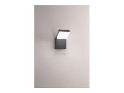 Aplique LED de pared Piega de 20 W, temperatura de color correlacionada (CCT) 3000 K, 4000 K y 6000 K, 1600 lm, IP65, color antracita - Perenz
