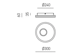 Aplique LED Melania 30W blanco, 1300lm, luz cálida 3000K, aluminio y metacrilato satinado, IP20, diseño moderno d.30cm