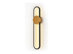 Aplique LED NETTLIFE - 12 W - Lámpara de escalera de 60 cm - Dorado - Diseño moderno - Blanco cálido 3000 K - Iluminación de pared minimalista
