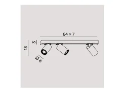 Aplique LED ODDY orientable redondo Blanco 3xGu10 Perenz