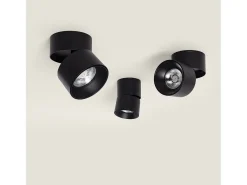 Aplique LED 15W de Aluminio Circular Negro New Onuba 5000K Blanco Frío