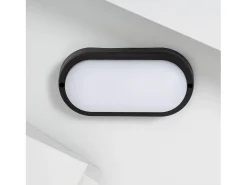 Aplique LED 25W Oval IP65 Black 6500K Blanco Frío