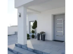 Aplique Moderno Para Exterior Azafran Gris En Policarbonato