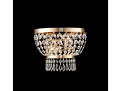 Aplique Mozart en hierro y latón dorado con pedrería 2 luces .27 P.14 BL189-AP2-OR