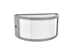 Aplique Ovalado Para Exterior Modelo Ara En Aluminio Gris