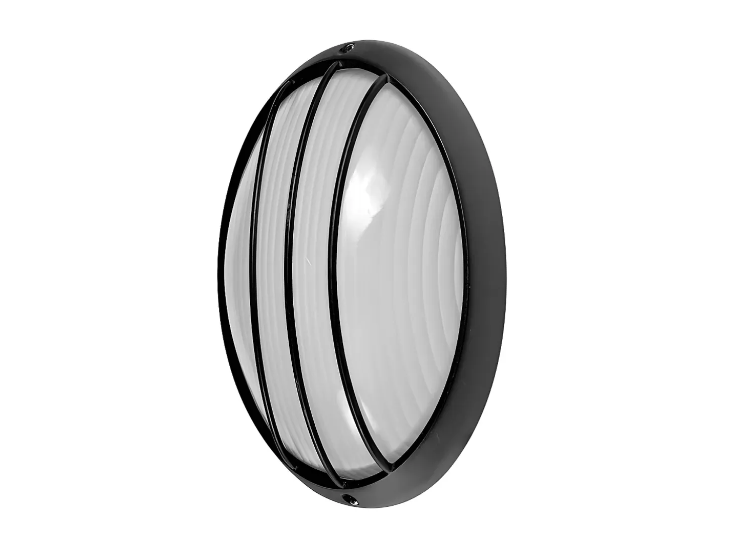 Aplique Ovalado Para Terraza Y Jardin Modelo Aquila Negro Grande
